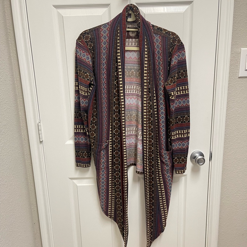 Double D Ranch Pattern Open Front Cardigan - image 1